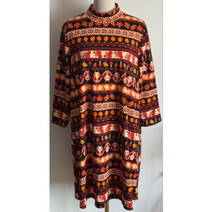 Women's Celebrate Together Long Sleeve Dress L Black Orange